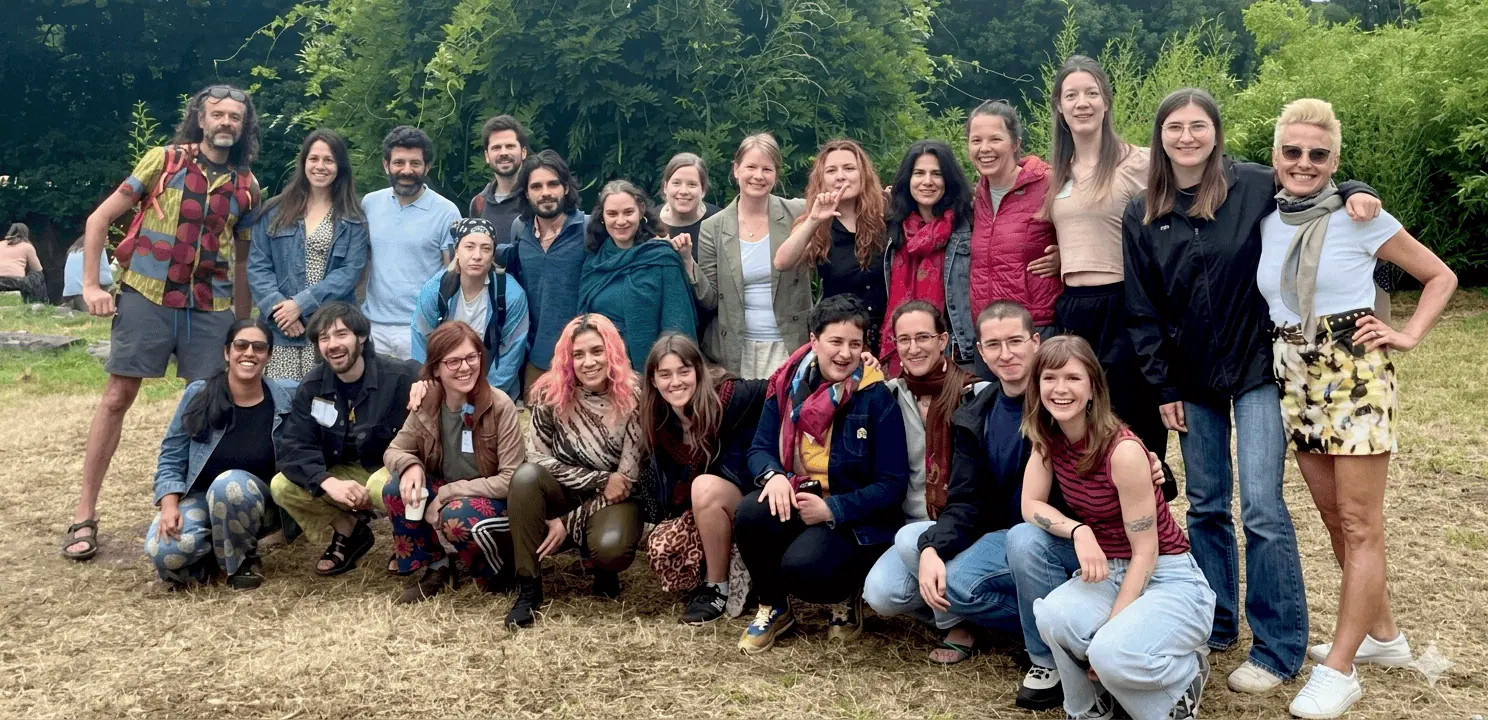 Commemorative photo of a group of graduates